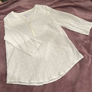 Never worn. Liz Claiborne. Lightweight shirt with quarter sleeves.